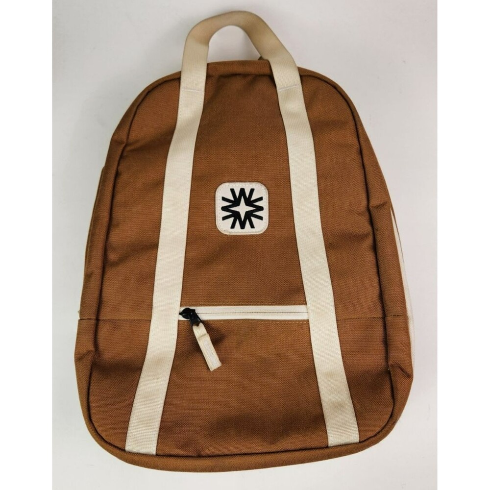 Unbranded Men's Tan Canvas Backpack with Cream Straps
